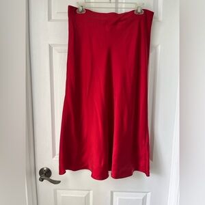 Quince Washable Silk Red Women's Skirt L